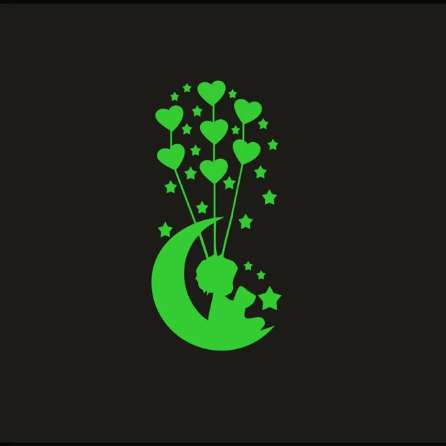 Shopnav Green Decorative Radium Wall Sticker - Finished OutPut Size: 18X39cm, 0.12, Green