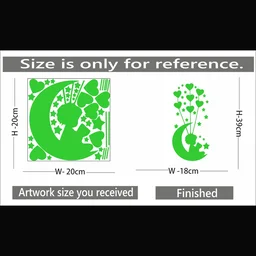 Shopnav Green Decorative Radium Wall Sticker - Finished OutPut Size: 18X39cm, 0.12, Green