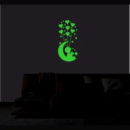 Shopnav Green Decorative Radium Wall Sticker - Finished OutPut Size: 18X39cm, 0.12, Green