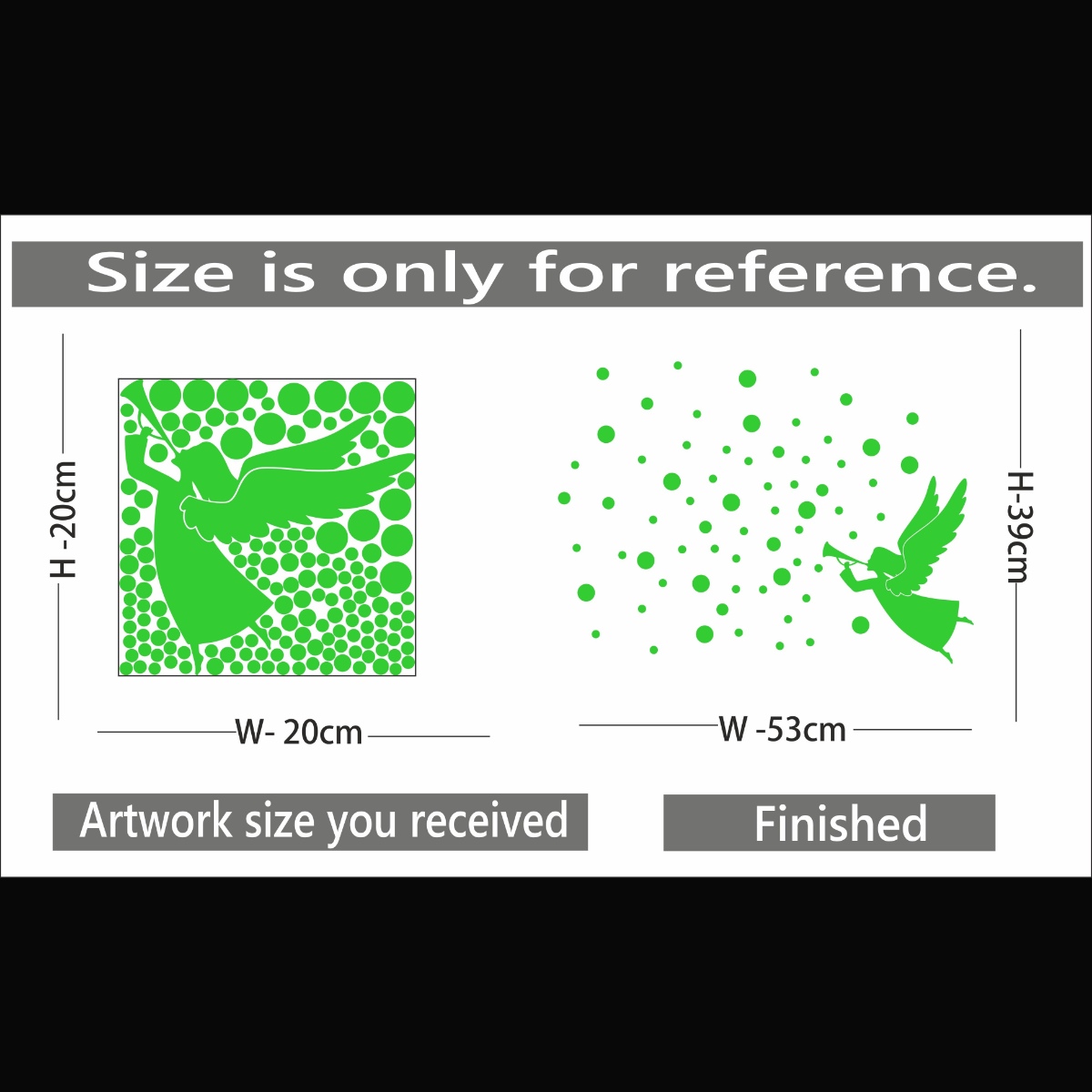 Shopnav Green Decorative Radium Wall Sticker - Finished OutPut Size: 53X39cm, 0.12, Green