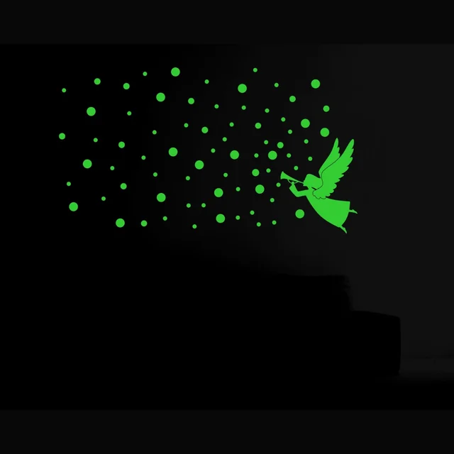 Shopnav Green Decorative Radium Wall Sticker - Finished OutPut Size: 53X39cm, 0.12, Green