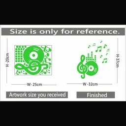 Shopnav Green Decorative Radium Wall Sticker - Finished OutPut Size: 78X52cm, 0.12, Green