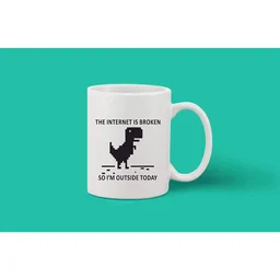Printed Ceramic Coffee Mug - 1 Pieces, White, 11oz - 11 Oz, 0.44, White