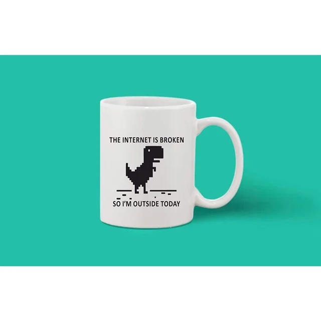 Printed Ceramic Coffee Mug - 1 Pieces, White, 11oz - 11 Oz, 0.44, White