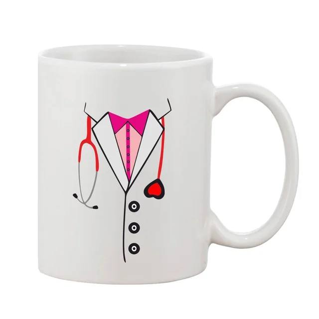 Printed Ceramic Coffee Mug - 1 Pieces, White, 11oz - 11 Oz, 0.44, White