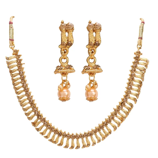 Shopnav Stylish Gold Plated Necklace Set - Gold