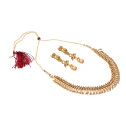 Shopnav Stylish Gold Plated Necklace Set - Gold
