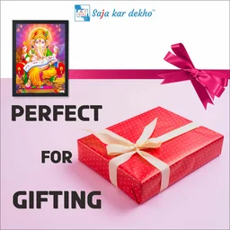 SAJA KAR DEKHO GANESH JI PHOTO High Quality Weather Resistant HD Wall Frame | 18 x 12 inch | - 18 X 12 inch