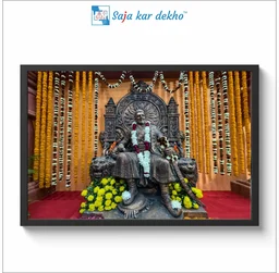 SAJA KAR DEKHO Chatrapati Shivaji Maharaja Photo High Quality Weather Resistant HD Wall Frame | 18 x 12 inch | - 18 X 12 INCH