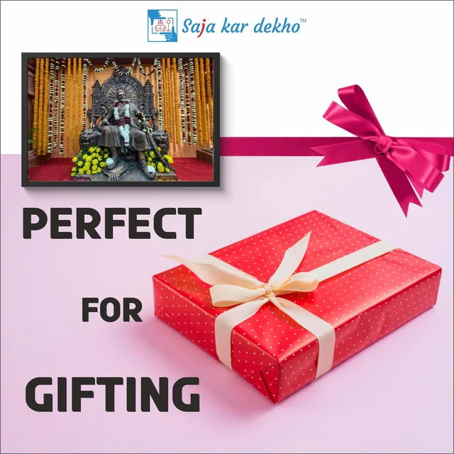 SAJA KAR DEKHO Chatrapati Shivaji Maharaja Photo High Quality Weather Resistant HD Wall Frame | 18 x 12 inch | - 18 X 12 INCH