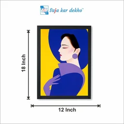 SAJA KAR DEKHO LADIES WITH HATS IDEAS ART PAINTING High Quality Weather Resistant HD Wall Frame | 18 x 12 inch | - 18 X 12 inch