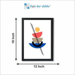 SAJA KAR DEKHO The Leaves Navigation Towards Balance Art High Quality Weather Resistant HD Wall Frame | 18 x 12 inch | - 18 X 12 inch