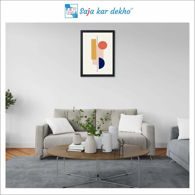 SAJA KAR DEKHO Abstract Geometric Art High Quality Weather Resistant HD Wall Frame | 18 x 12 inch | - 18 X 12 inch