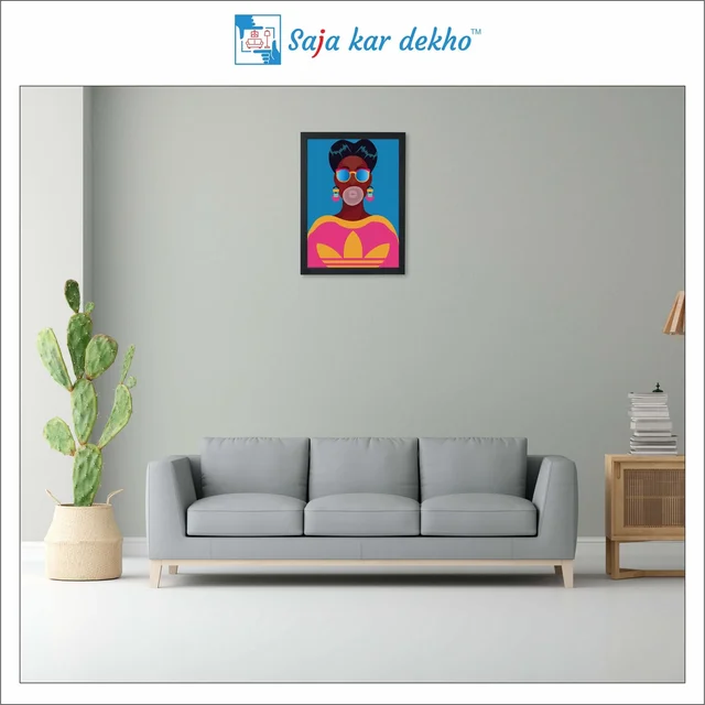 SAJA KAR DEKHO Cartoon Character Pictures Art High Quality Weather Resistant HD Wall Frame | 18 x 12 inch | - 18 x 12 inch
