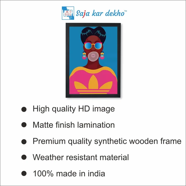 SAJA KAR DEKHO Cartoon Character Pictures Art High Quality Weather Resistant HD Wall Frame | 18 x 12 inch | - 18 x 12 inch