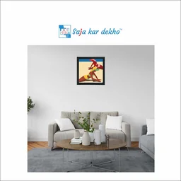 SAJA KAR DEKHO Two Girls Are Sleeping On The Beach Illustration High Quality Weather Resistant HD Wall Frame | 20 x 20 inch | - 20 X 20 inch