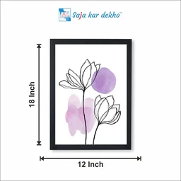 SAJA KAR DEKHO Flowers Painting Frame High Quality Weather Resistant HD Wall Frame | 18 x 12 inch | - 18 X 12 inch