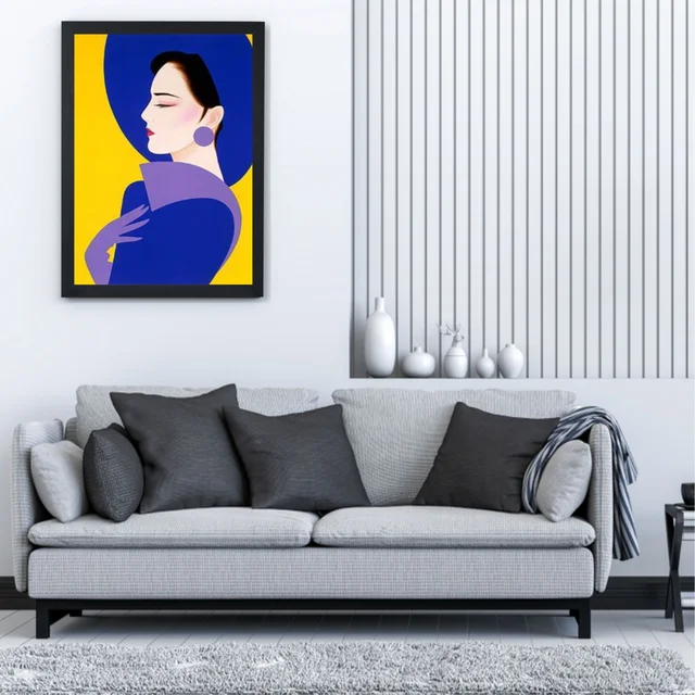 SAJA KAR DEKHO LADIES WITH HATS IDEAS ART PAINTING High Quality Weather Resistant HD Wall Frame | 18 x 12 inch | - 18 X 12 inch