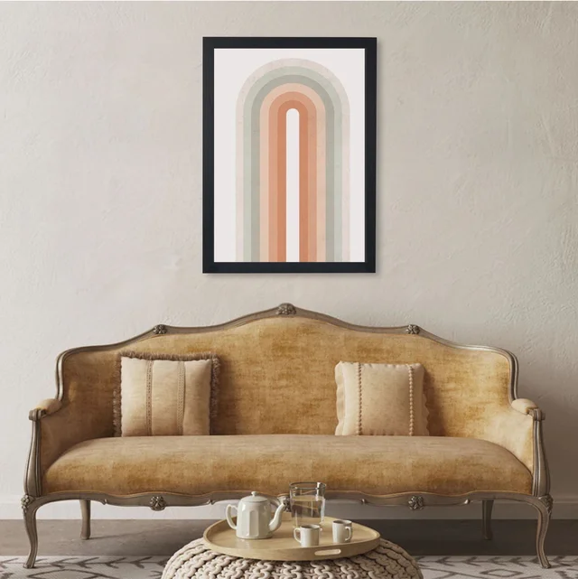 SAJA KAR DEKHO Rainbow Arches | Contemporary Art Print High Quality Weather Resistant HD Wall Frame | 18 x 12 inch | - 18 X 12 inch