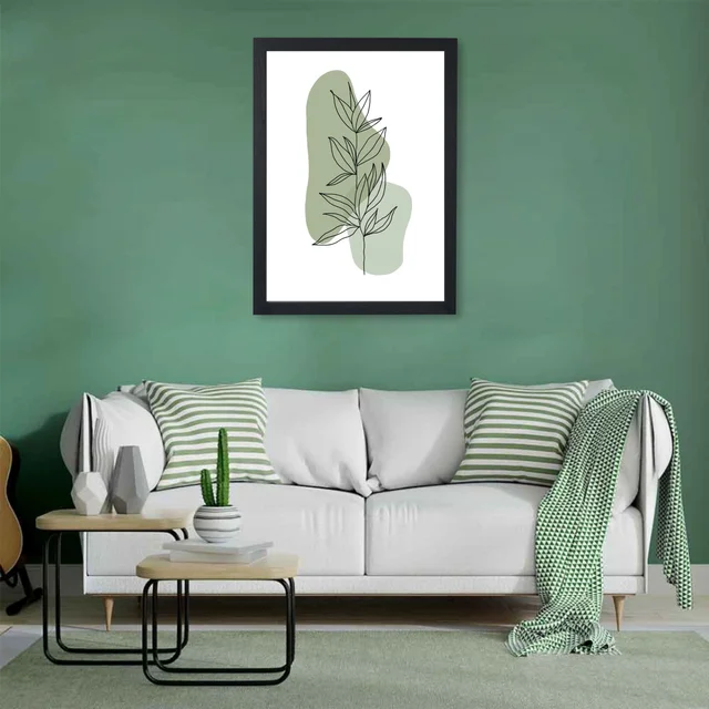 Aesthetic Green Happy Flower High Quality Weather Resistant HD Wall Frame | 18 x 12 inch |