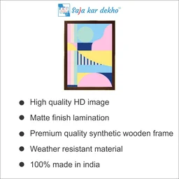 SAJA KAR DEKHO Pastel Architecture Shapes In Pink Yellow And Blue Poster By Apricot Birch High Quality Weather Resistant HD Wall Frame | 18 x 12 inch | - 18 X 12 inch