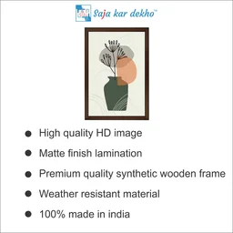SAJA KAR DEKHO The Leaves Vase High Quality Weather Resistant HD Wall Frame | 18 x 12 inch | - 18 X 12 inch