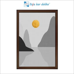 SAJA KAR DEKHO Abstract Stones, Sunset High Quality Weather Resistant HD Wall Frame | 18 x 12 inch | - 18 X 12 inch