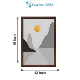 SAJA KAR DEKHO Abstract Stones, Sunset High Quality Weather Resistant HD Wall Frame | 18 x 12 inch | - 18 X 12 inch