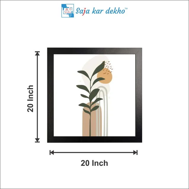 SAJA KAR DEKHO Flat Leaves High Quality Weather Resistant HD Wall Frame | 20 x 20 inch | - 20 X 20 inch