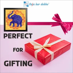 SAJA KAR DEKHO Elephant Photo High Quality Weather Resistant HD Wall Frame | 20 x 20 inch | - 20 X 20 inch