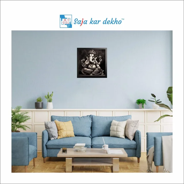 SAJA KAR DEKHO Ganesh Ji High Quality Weather Resistant HD Wall Frame | 20 x 20 inch | - 20 X 20 inch