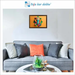 SAJA KAR DEKHO Ganesh Ji High Quality Weather Resistant HD Wall Frame | 12 x 18 inch | - 12 X 18 inch