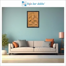 SAJA KAR DEKHO Ganesh Ji High Quality Weather Resistant HD Wall Frame | 12 x 18 inch | - 12 X 18 inch