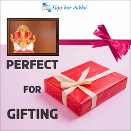 SAJA KAR DEKHO Ganesh Ji High Quality Weather Resistant HD Wall Frame | 12 x 18 inch | - 12 X 18 inch
