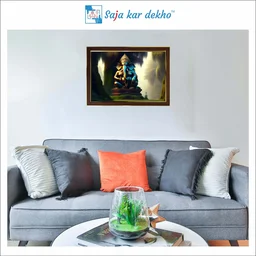 SAJA KAR DEKHO Ganesh Ji High Quality Weather Resistant HD Wall Frame | 12 x 18 inch | - 12 X 18 inch