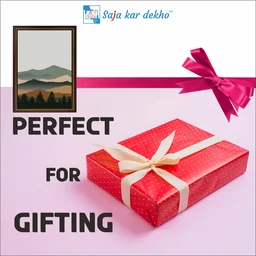 SAJA KAR DEKHO Abstract Mountain High Quality Weather Resistant HD Wall Frame | 18 x 12 inch | - 18 X 12 inch