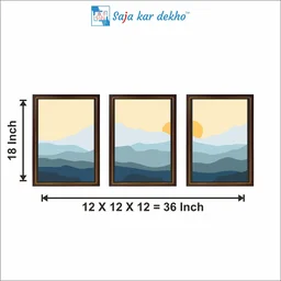 SAJA KAR DEKHO Abstract Mountain High Quality Weather Resistant HD Wall Frame | 18 x 12 inch | - 18 X 12 inch
