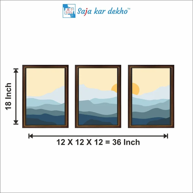 SAJA KAR DEKHO Abstract Mountain High Quality Weather Resistant HD Wall Frame | 18 x 12 inch | - 18 X 12 inch