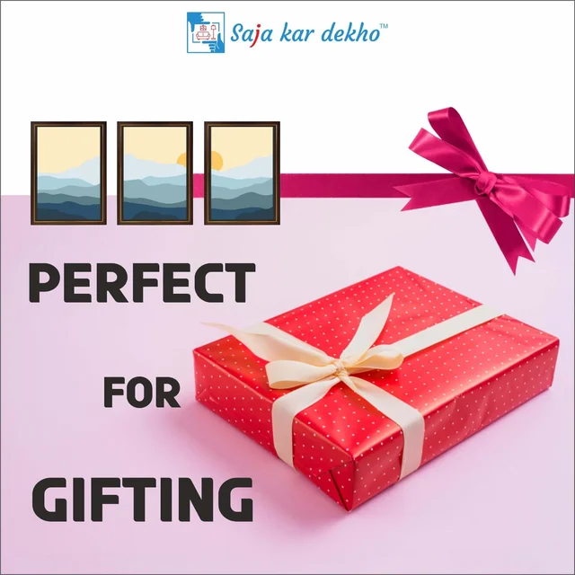 SAJA KAR DEKHO Abstract Mountain High Quality Weather Resistant HD Wall Frame | 18 x 12 inch | - 18 X 12 inch
