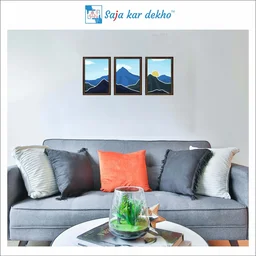 SAJA KAR DEKHO Abstract Mountain High Quality Weather Resistant HD Wall Frame | 18 x 12 inch | - 18 X 12 inch