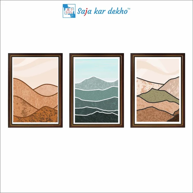 SAJA KAR DEKHO Abstract Mountain High Quality Weather Resistant HD Wall Frame | 18 x 12 inch | - 18 X 12 inch