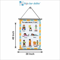 saja kar dekho TO CALM DOWN, I CAN… Wall Handing Poster For Kids | TO CALM DOWN, I CAN… With Picture High Quality Weather Resistant HD Wall Poster | 30 x 48 inch | - 30 x 48 inch