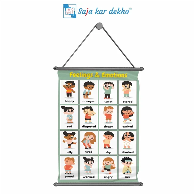 saja kar dekho FEELING & EMOTIONS Wall Handing Poster For Kids | FEELING & EMOTIONS With Picture High Quality Weather Resistant HD Wall Poster | 30 x 48 inch | - 30 x 48 inch