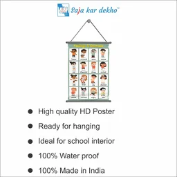 saja kar dekho FEELING & EMOTIONS Wall Handing Poster For Kids | FEELING & EMOTIONS With Picture High Quality Weather Resistant HD Wall Poster | 30 x 48 inch | - 30 x 48 inch