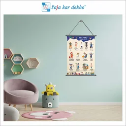 saja kar dekho HELPERS Wall Handing Poster For Kids | HELPERS With Picture High Quality Weather Resistant HD Wall Poster | 30 x 48 inch | - 30 x 48 inch