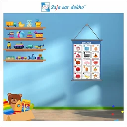 saja kar dekho SHAPES Wall Handing Poster For Kids | SHAPES With Picture High Quality Weather Resistant HD Wall Poster | 30 x 48 inch | - 30 x 48 inch