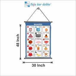 saja kar dekho SHAPES Wall Handing Poster For Kids | SHAPES With Picture High Quality Weather Resistant HD Wall Poster | 30 x 48 inch | - 30 x 48 inch