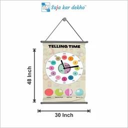 saja kar dekho TELLING TIME Wall Handing Poster For Kids | TELLING TIME With Picture High Quality Weather Resistant HD Wall Poster | 30 x 48 inch | - 30 x 48 inch