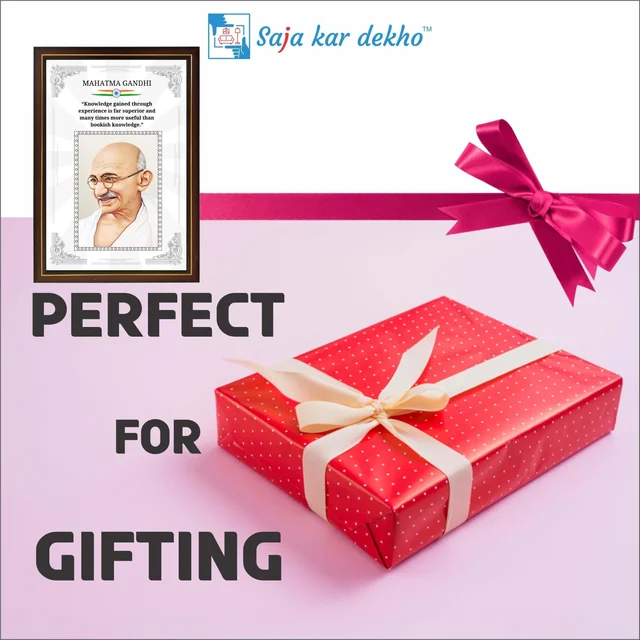 SAJA KAR DEKHO Gandhi Ji Motivational Thought High Quality Weather Resistant HD Wall Frame | 18 x 12 inch | - 18 X 12 INCH