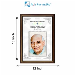SAJA KAR DEKHO Vallbhbhai Patel Motivational Thought High Quality Weather Resistant HD Wall Frame | 18 x 12 inch | - 18 X 12 INCH